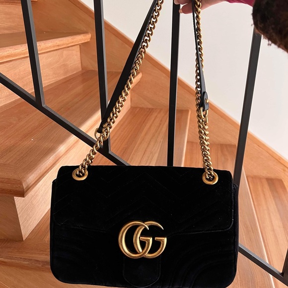 BLACK VELVET GG LARGE MORMONT bag - Picture 1 of 6